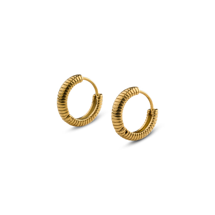 Vivia - Ribbed Hoop Øredobber Rustfritt stål