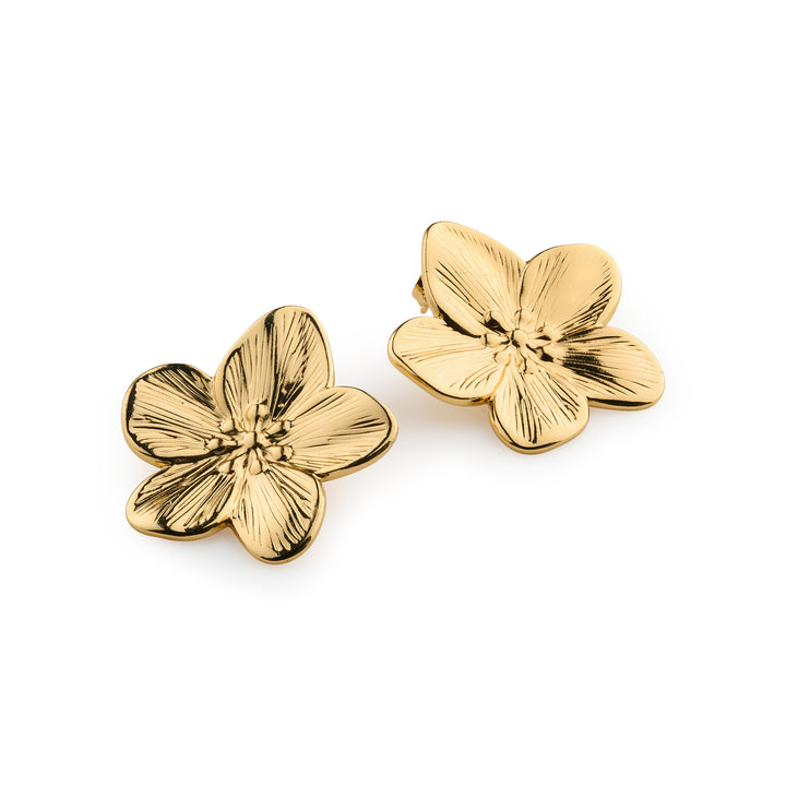 Maebry - Statement Flower Stud Øredobber Gull Rustfritt stål
