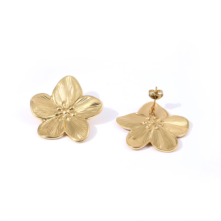 Maebry - Statement Flower Stud Øredobber Gull Rustfritt stål