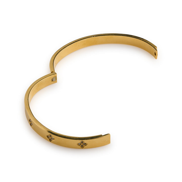 Liv - Crystal Clover Bangle Bracelet Stainless Steel