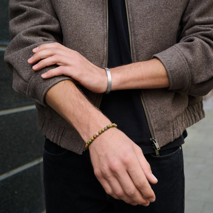 Tage - Ribbet Armring Rustfritt stål