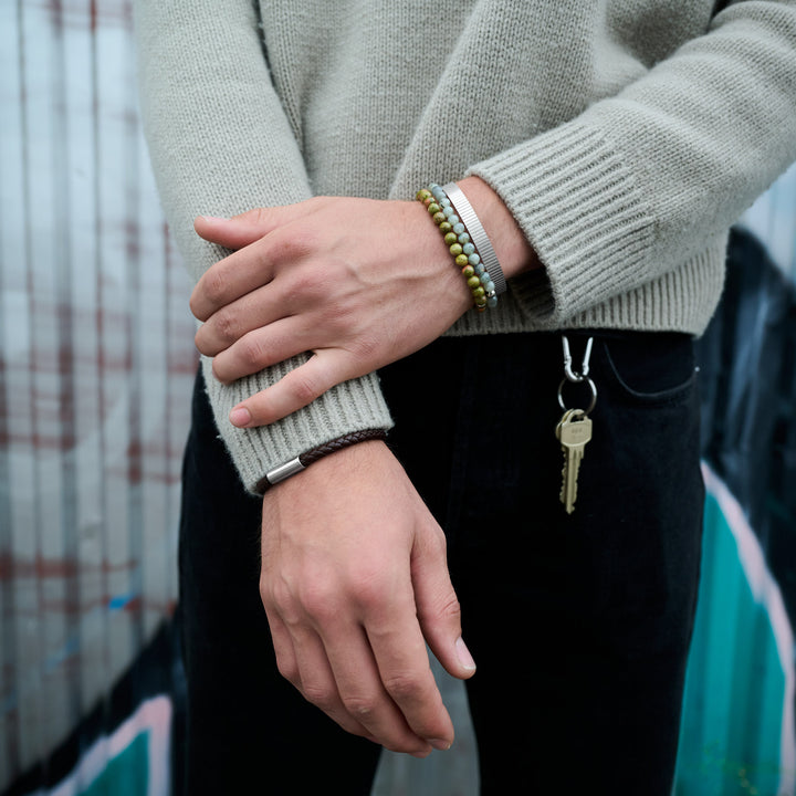 Tage - Ribbet Armring Rustfritt stål