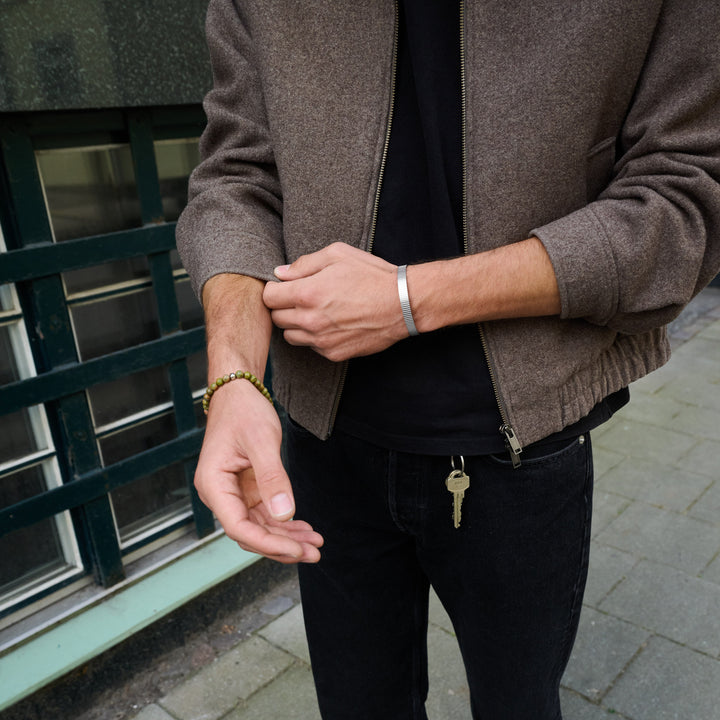 Tage - Ribbet Armring Rustfritt stål