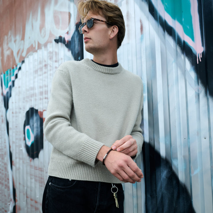 Oliver - Leather Bracelet Stainless Steel