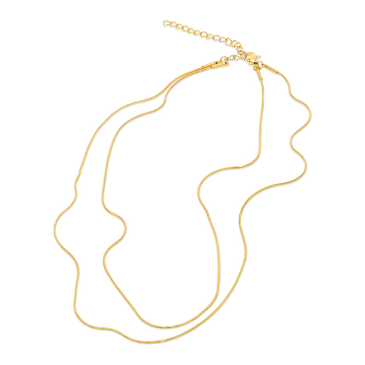 Silvia - Halskjede Dobbel Snake Chain Rustfritt Stål
