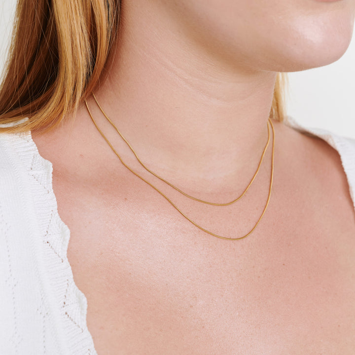 Silvia - Halskjede Dobbel Snake Chain Rustfritt Stål