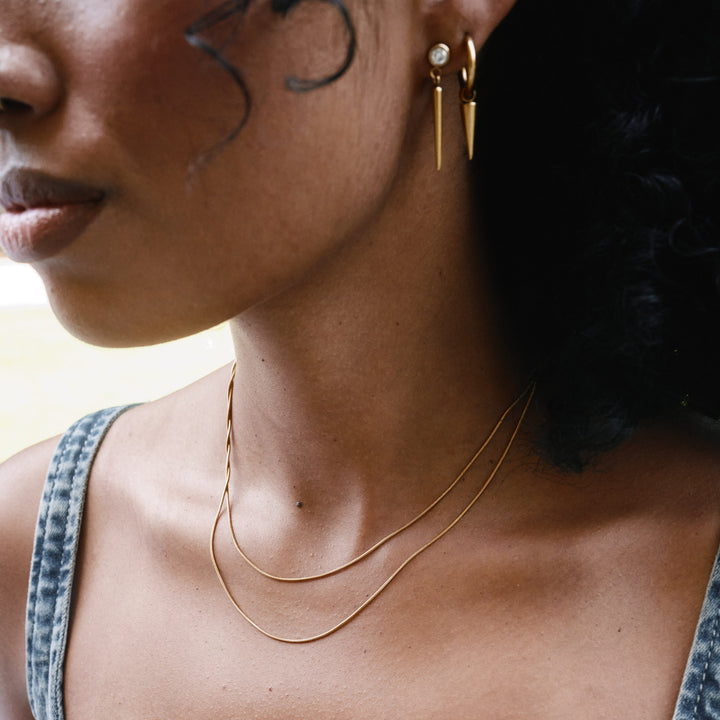 Silvia - Halskjede Dobbel Snake Chain Rustfritt Stål