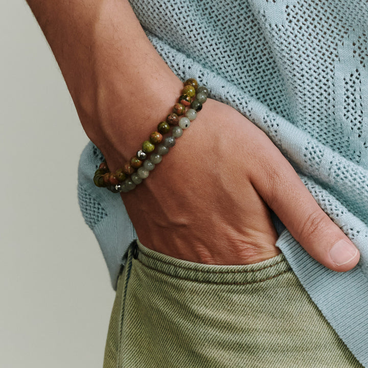 Erik - Steinperlearmbånd Rustfritt Stål