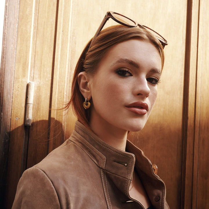 Sadie - Hjerteting Hoop Øredobber Rustfritt Stål