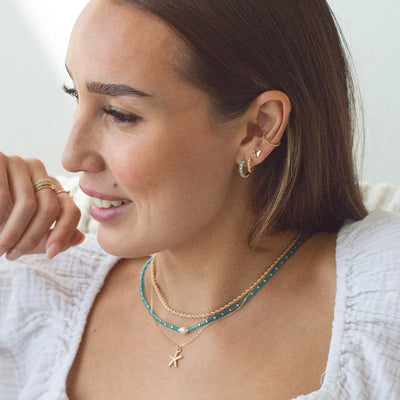 Riya - Oriental Turkise Hoop øredobber