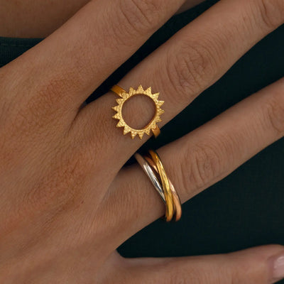 Jules - Triple Color Ring rustfritt stål