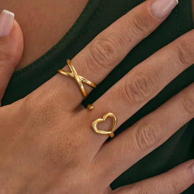 Cindy - Cross Ring rustfritt stål