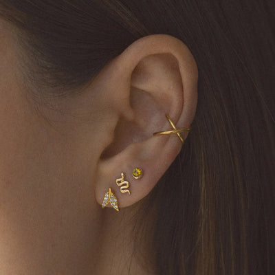 Alix - Crystal Leaf Stud øredobber