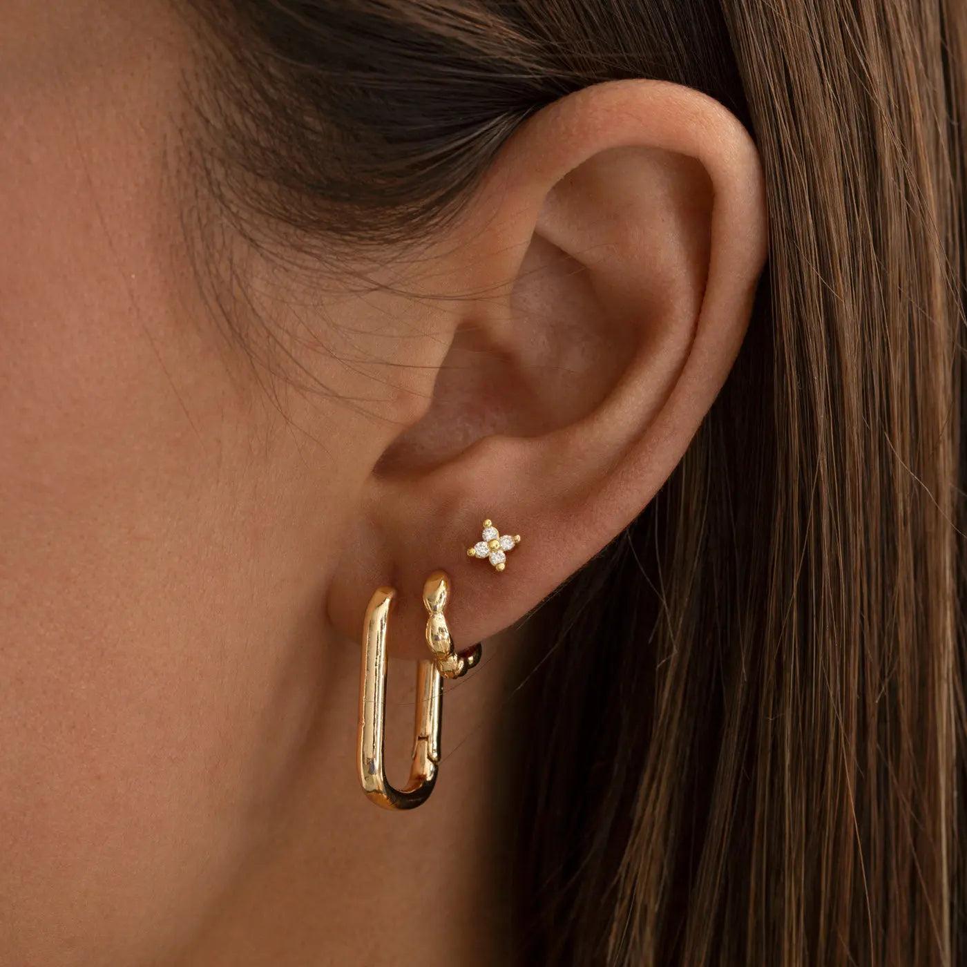 Ana - Crystal Leaf Stud øredobber