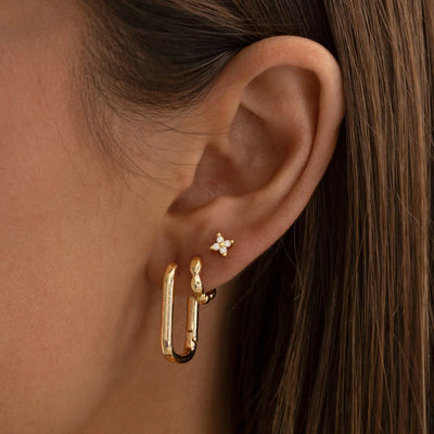 Ana - Crystal Leaf Stud øredobber