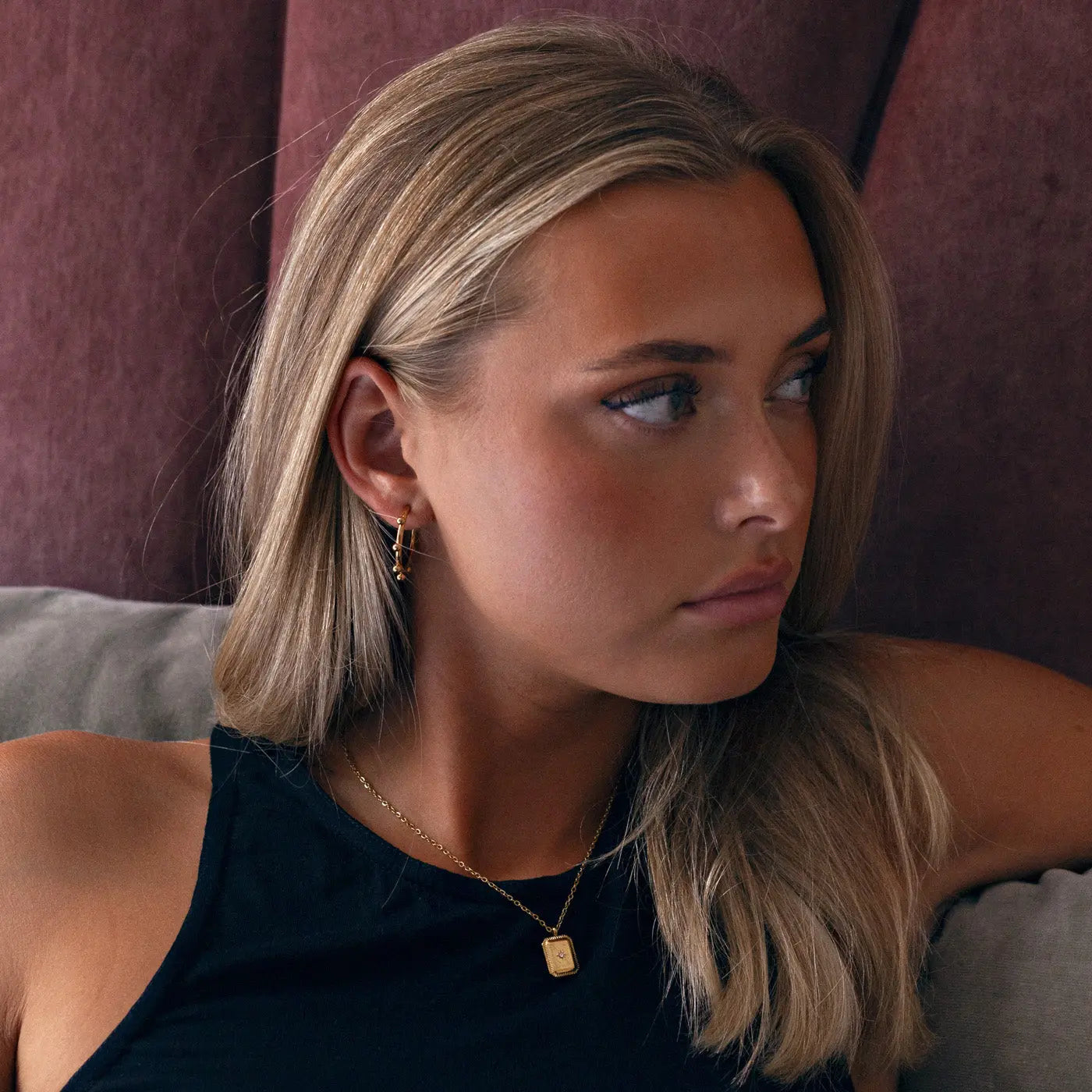 Gabriella - Soft stud Hoop øredobber i rustfritt stål