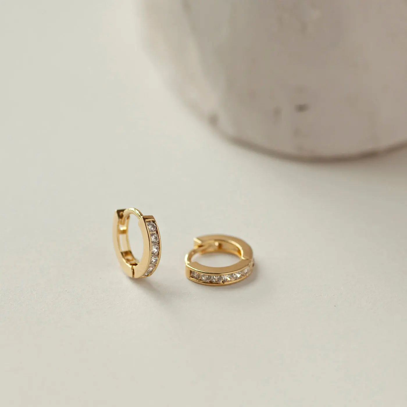 Emily - Classic Crystal Huggie Earrings