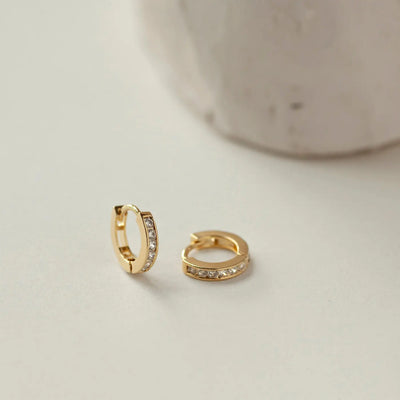 Emily - Classic Crystal Huggie Earrings