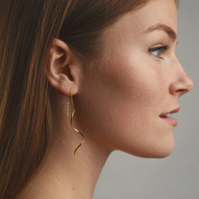 Tina - Swirly Shape Chain øredobber i rustfritt stål
