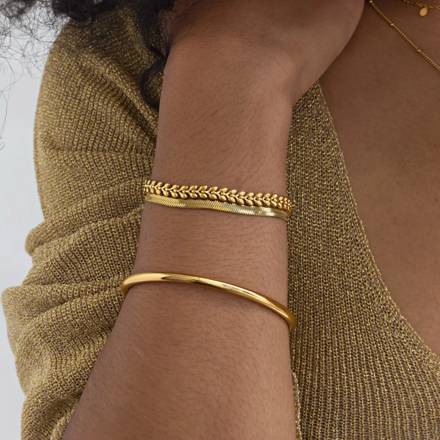Fleur - Wishbone armbånd i rustfritt stål