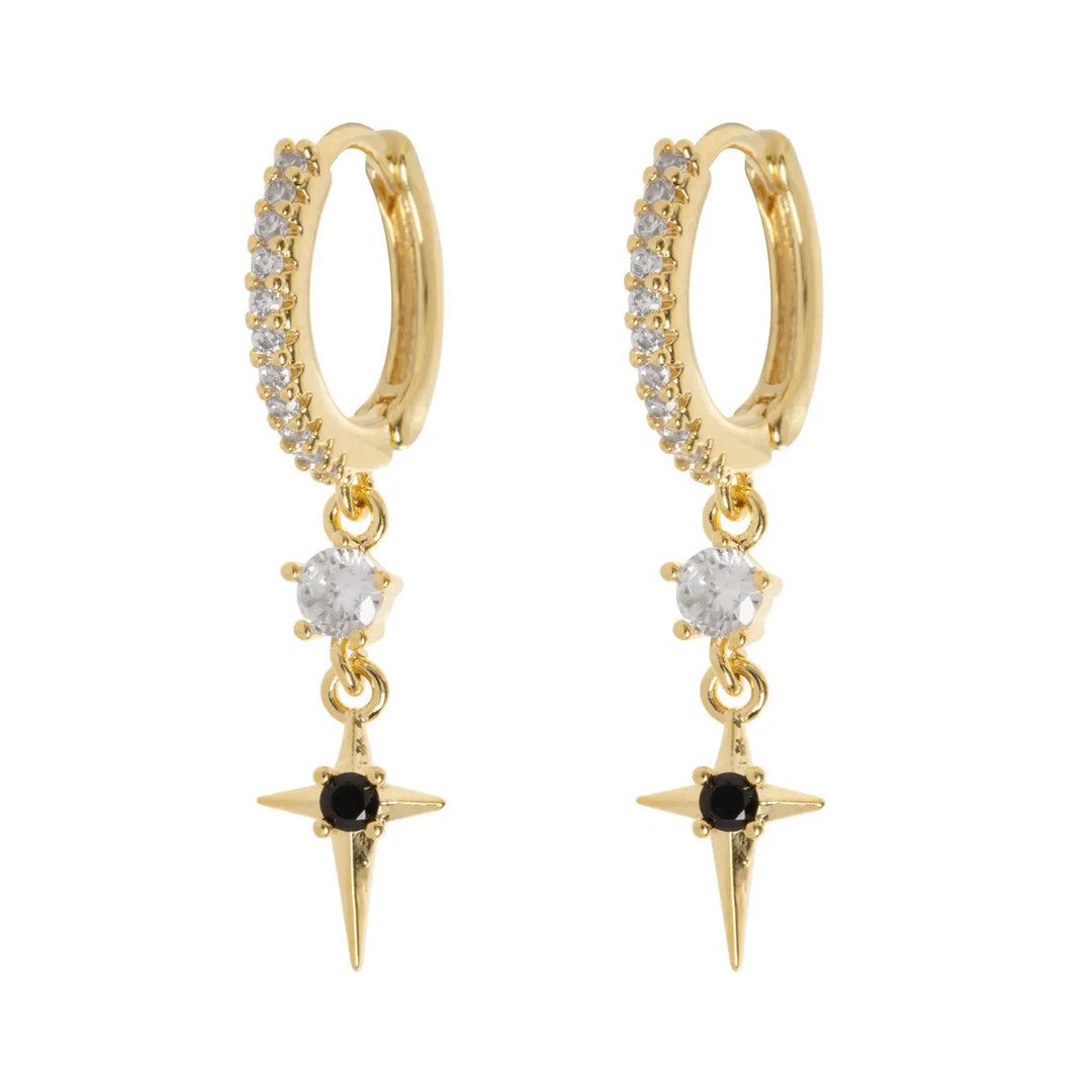 Elvira - Crystal Star Statement Hoop Earrings