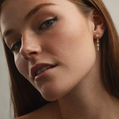 Aurora - Dangling Luxe Crystal Star Stud øredobber