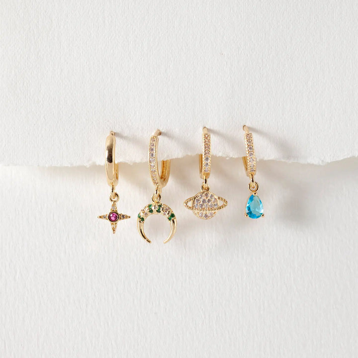 Zane - Crystal Planet Hoop Earrings