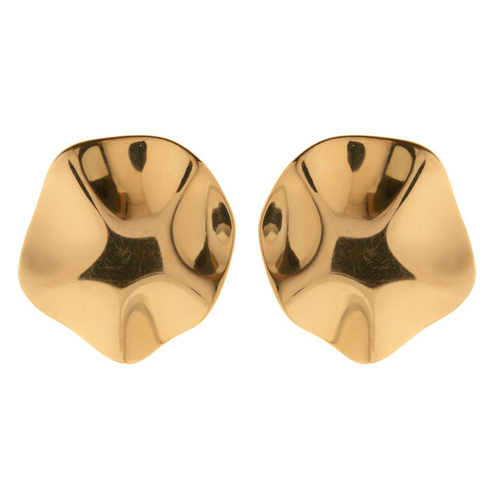 Amélie - Hammered Round Large Stud Earring Stainless Steel