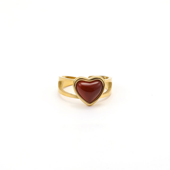 Sonja - Jelly Heart Adjustable Ring Stainless Steel