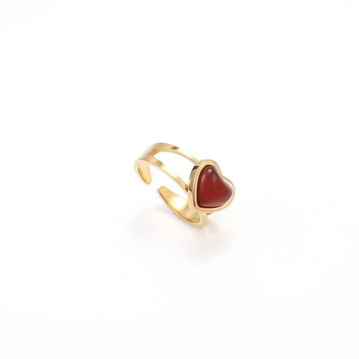 Sonja - Jelly Heart Adjustable Ring Stainless Steel
