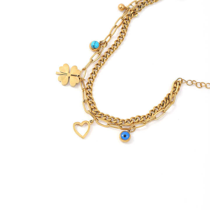 Edeline - Multi Charm Armbånd Rustfritt Stål