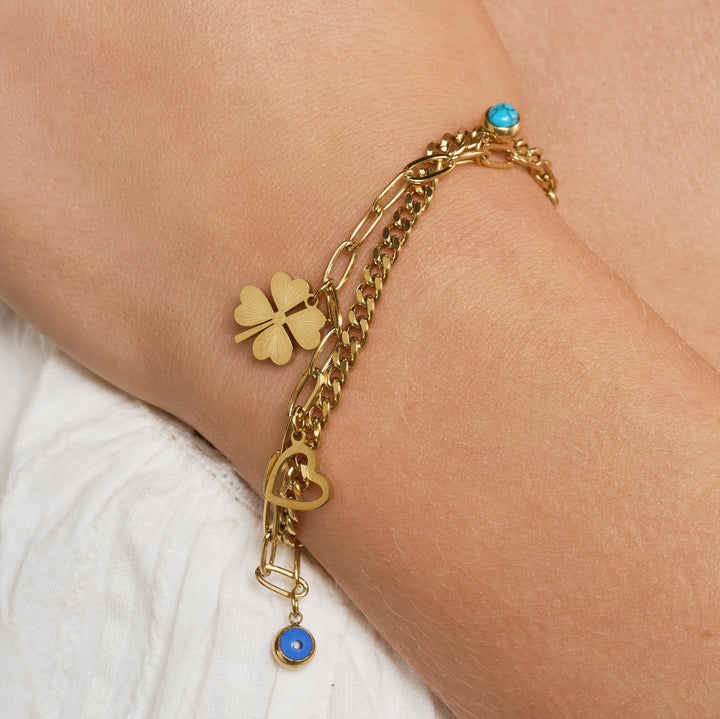 Edeline - Multi Charm Armbånd Rustfritt Stål