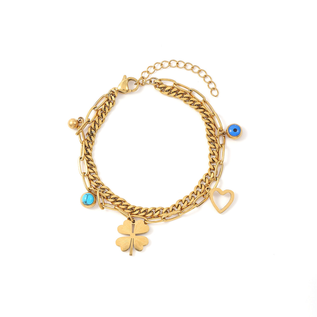 Edeline - Multi Charm Armbånd Rustfritt Stål