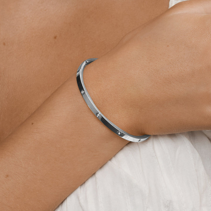Fiona - Bangle Krystallarmbånd Rustfritt stål