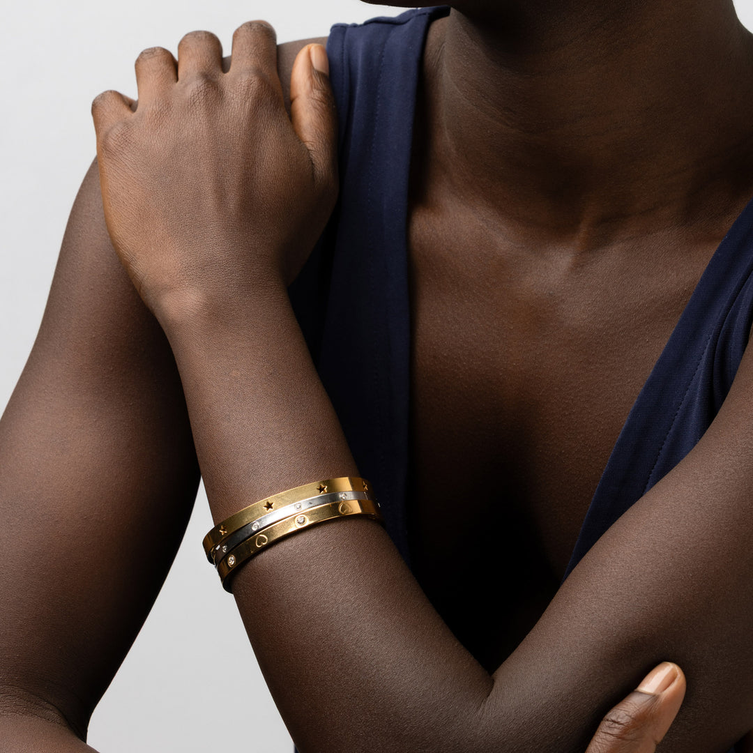 Fiona - Bangle Krystallarmbånd Rustfritt stål