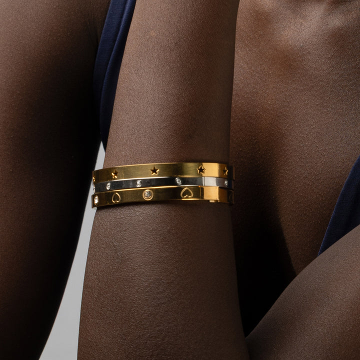 Fiona - Bangle Krystallarmbånd Rustfritt stål