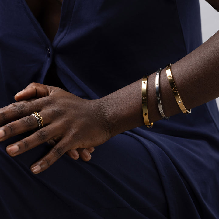 Fiona - Bangle Krystallarmbånd Rustfritt stål