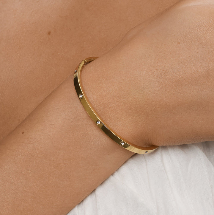 Fiona - Bangle Krystallarmbånd Rustfritt stål
