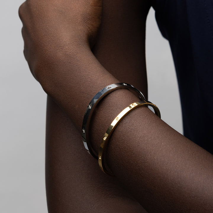 Fiona - Bangle Krystallarmbånd Rustfritt stål