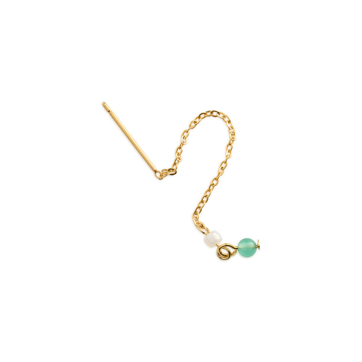 Adele - Mint Bead Chain Earrings Stainless Steel
