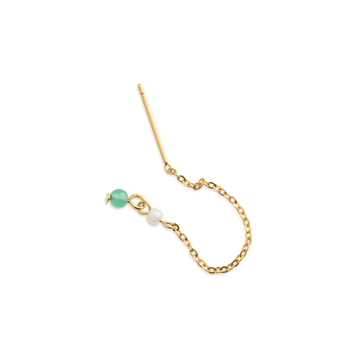 Adele - Mint Bead Chain Earrings Stainless Steel