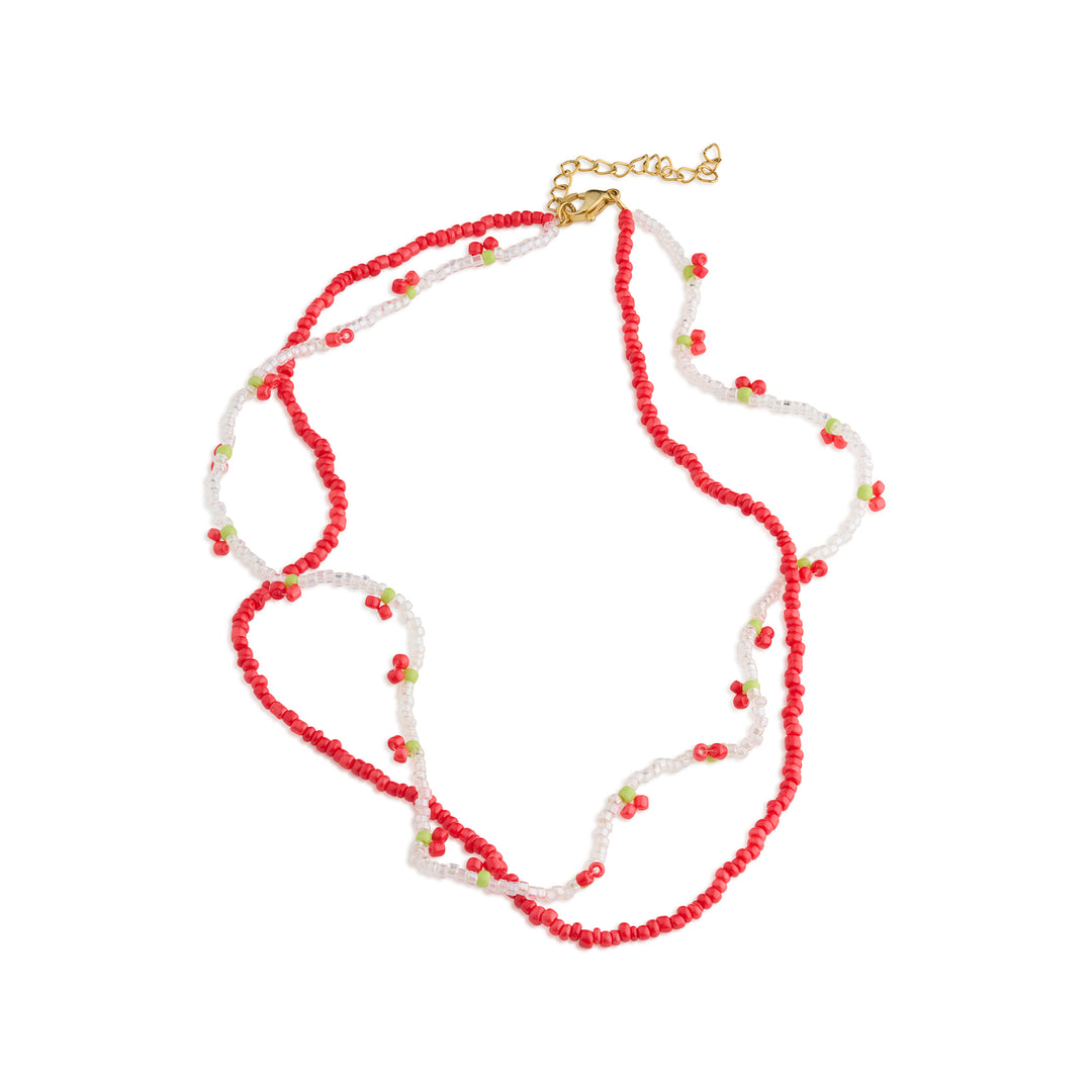 Leonie - Cherry Bead Necklace Double