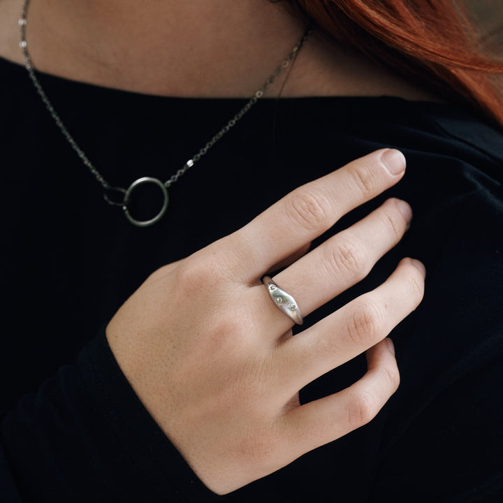 Eline -Ring  Krystall Rustfritt Stål