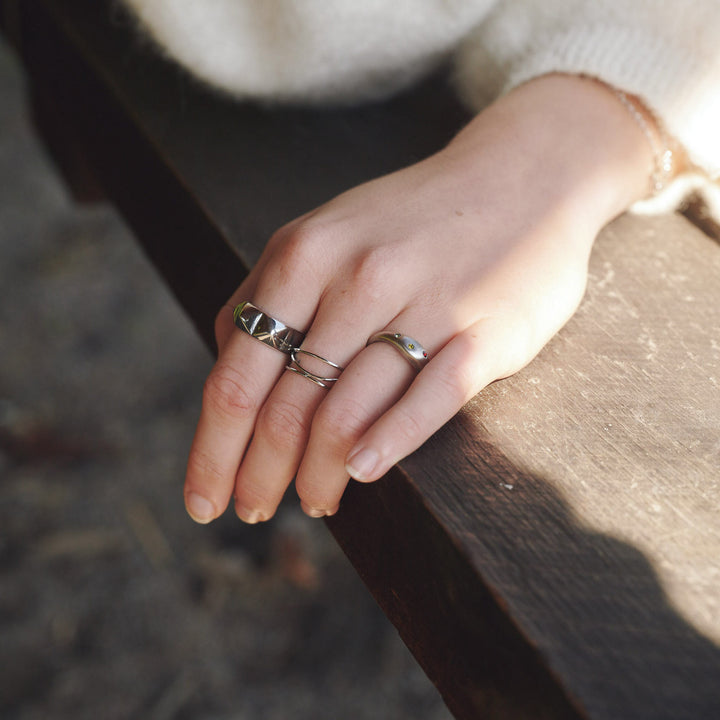 Eline -Ring  Krystall Rustfritt Stål