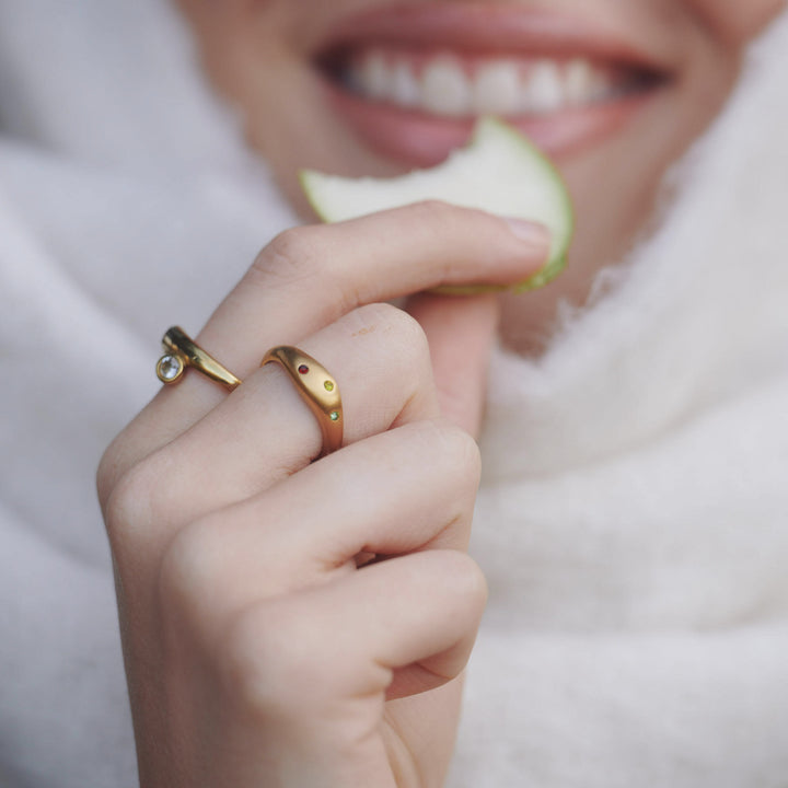 Eline -Ring  Krystall Rustfritt Stål