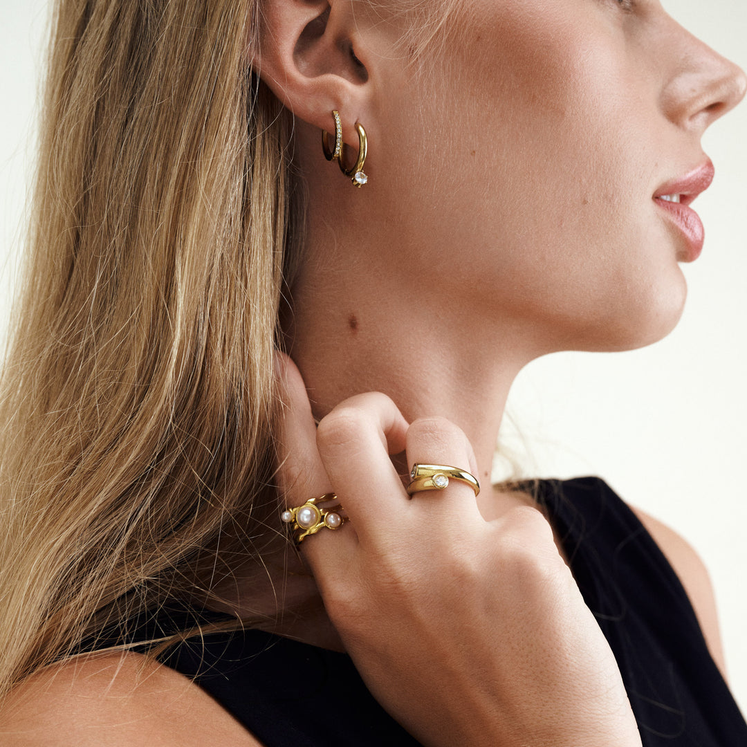 Nilea - Hoops Øredobber Krystall Rustfritt Stål