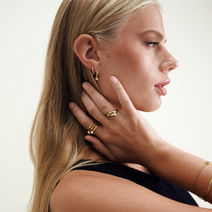 Nilea - Hoops Øredobber Krystall Rustfritt Stål