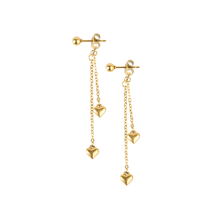 Nella - Øredobber Hjertekjede Rustfritt Stål