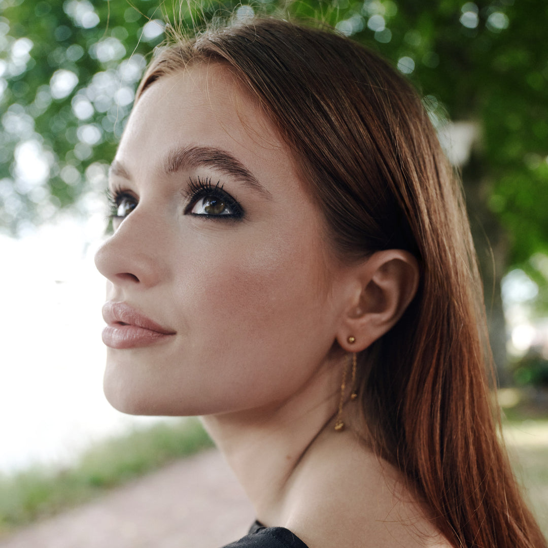 Nella - Øredobber Hjertekjede Rustfritt Stål