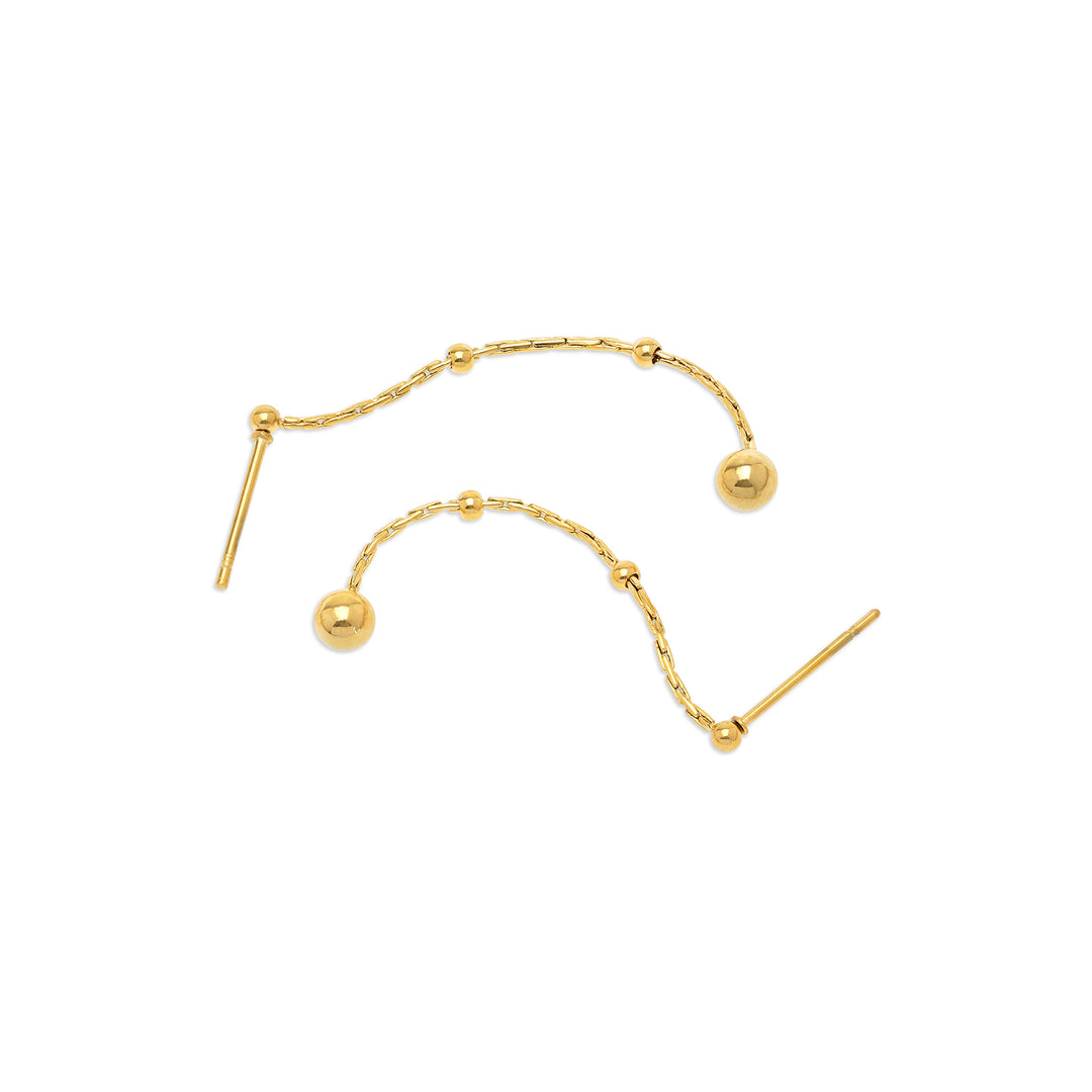 Jina - Studs Øredobber Kulekjede Rustfritt stål